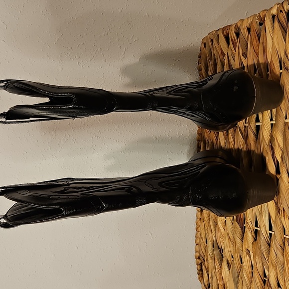 Sugar Tammy Black Heeled Cowboy Boots Western Stitching NWT Sz.6 M - Picture 4 of 10